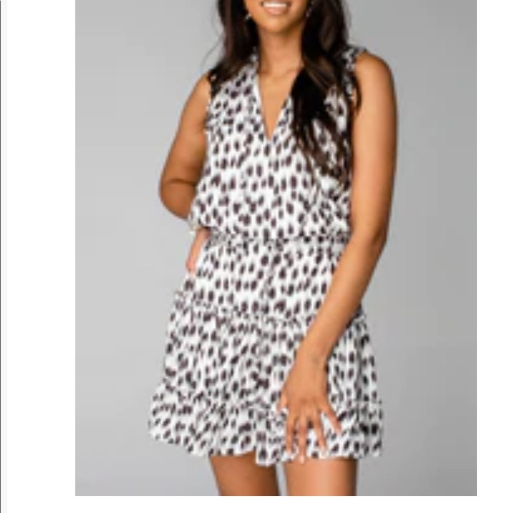 Never worn BuddyLove Sage Tie Waist Mini Dress - Meow - S / Multi / Feline